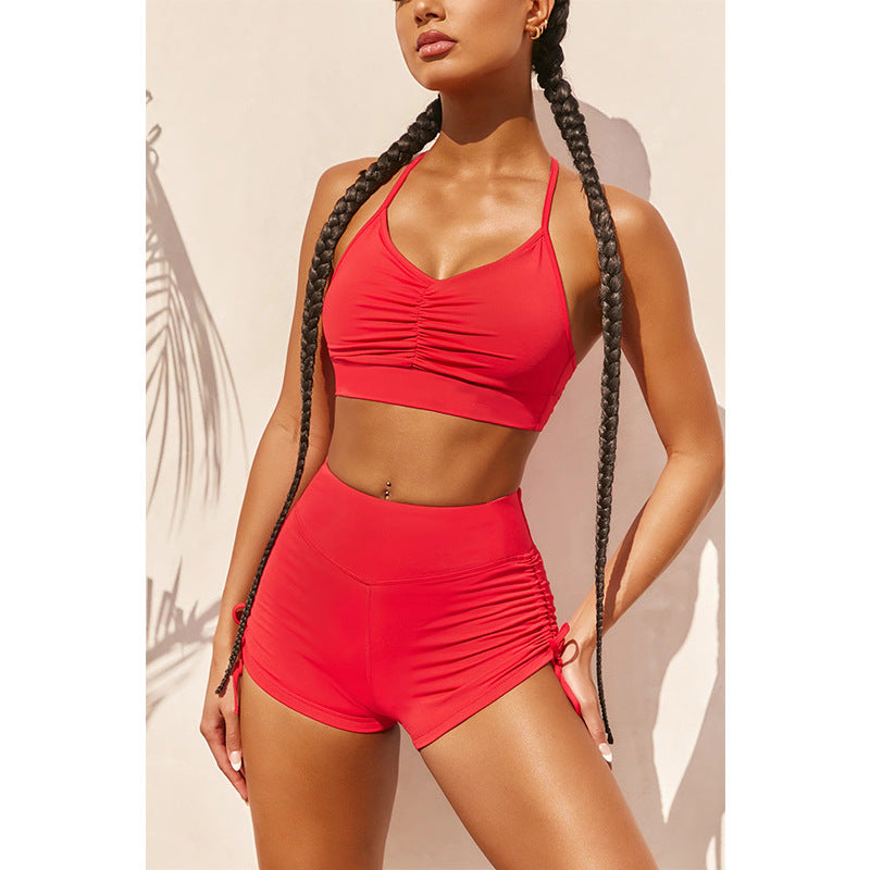 Ensemble sport de short moulant pour femme, nouvelle collection printemps-été
- Spring And Summer, New Tight Shorts Suit Sports Camisole Women