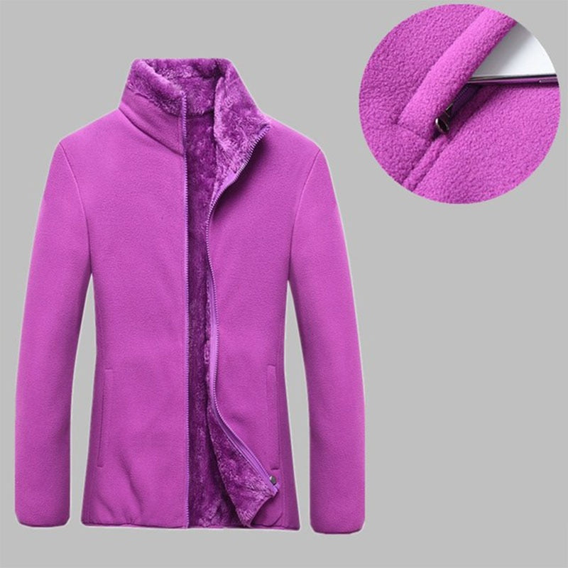 Veste polaire épaisse pour femme, manteau thermique en polaire d'extérieur pour automne et hiver.
- Thick Fleece jacket women's autumn winter outdoor polar fleece thermal coat.