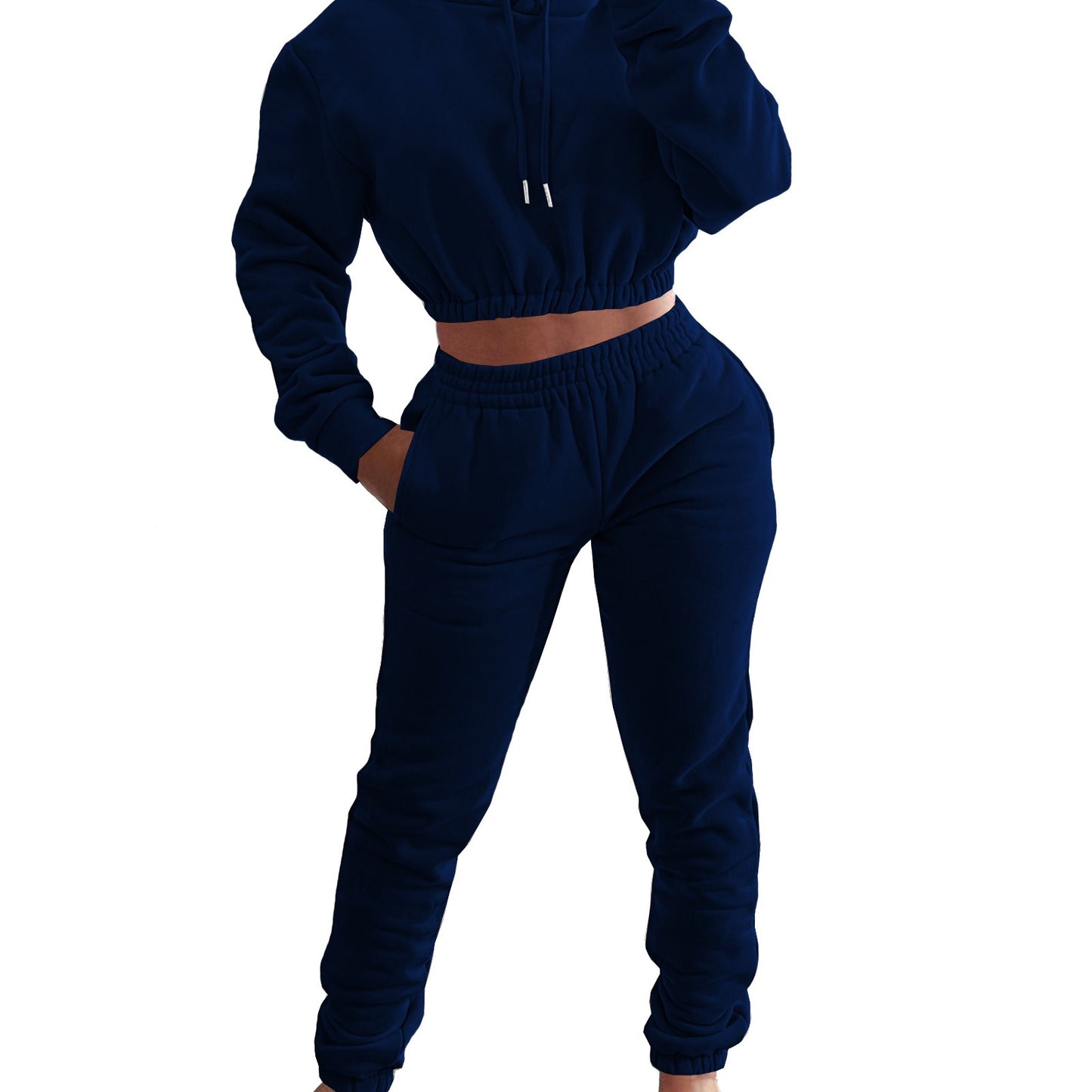 Ensemble deux pièces sweat à capuche et pantalon de jogging pour femme, collection printemps-hiver
- Women's Spring And Winter Plush Sports. Hoodie+Jogging Pants Two-Piece Set