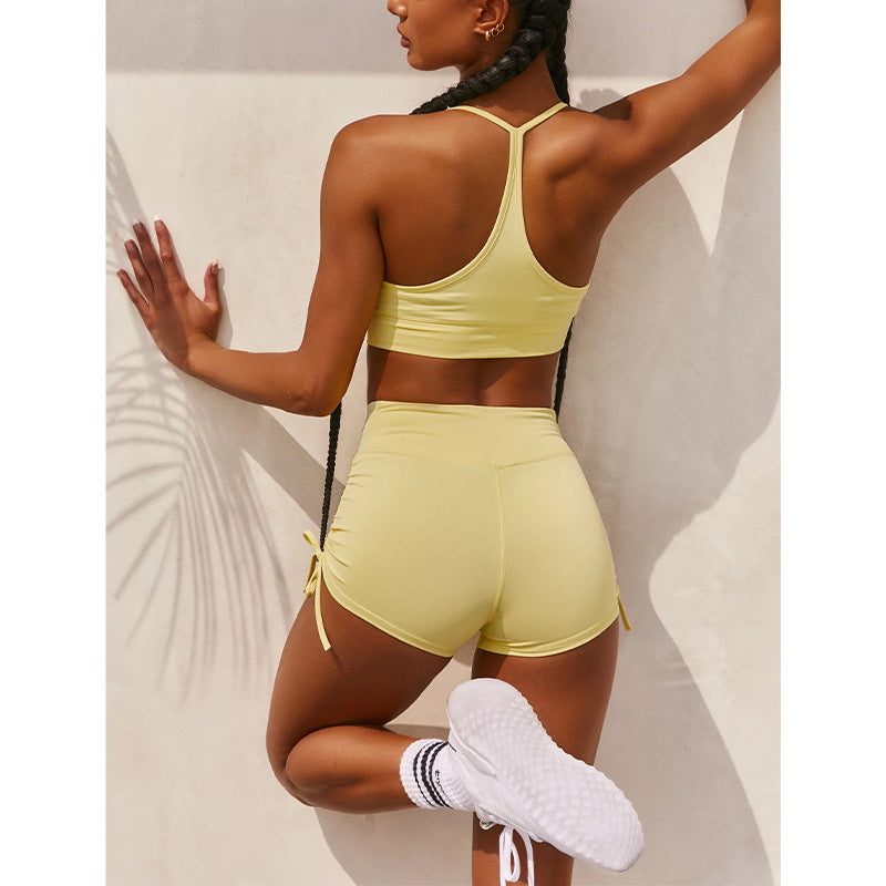 Ensemble sport de short moulant pour femme, nouvelle collection printemps-été
- Spring And Summer, New Tight Shorts Suit Sports Camisole Women