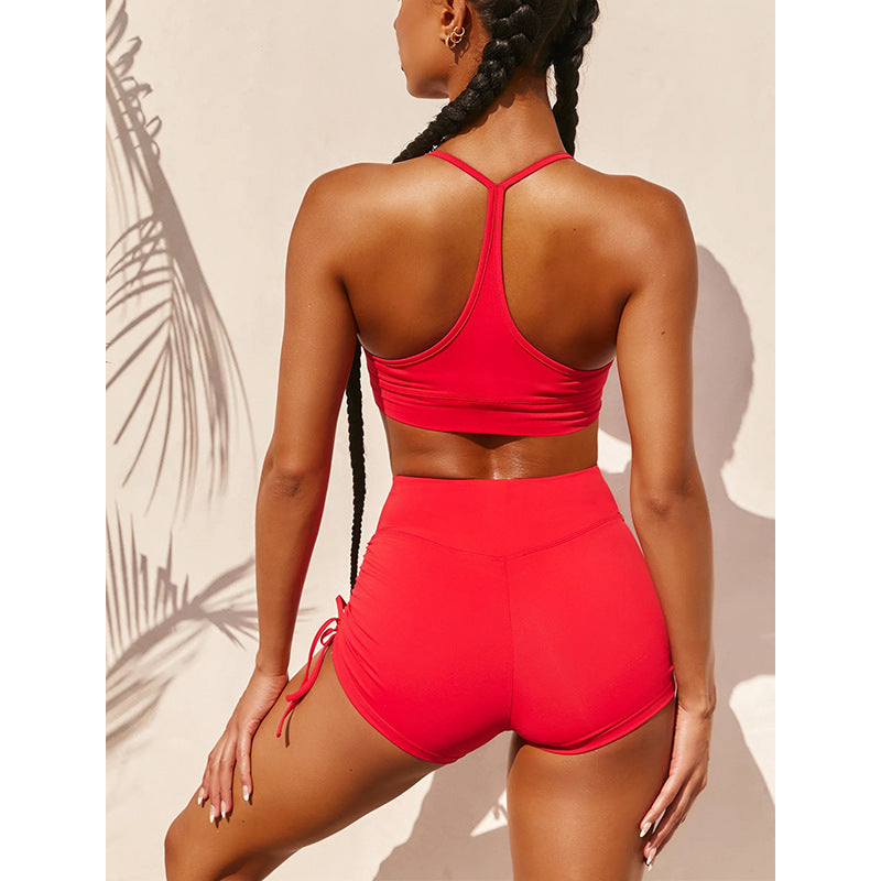 Ensemble sport de short moulant pour femme, nouvelle collection printemps-été
- Spring And Summer, New Tight Shorts Suit Sports Camisole Women