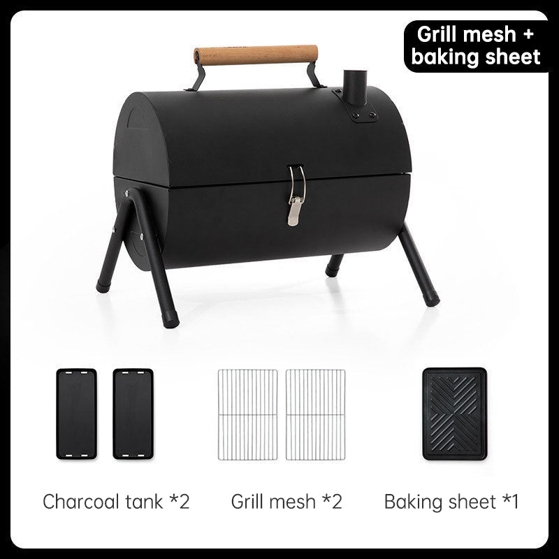 Barbecue portable double face pour l'extérieur, réchaud de camping, barbecue au charbon de bois, grille de barbecue. 
-Outdoor portable double-sided barbecue stove, barbecue rack. Camping, home…