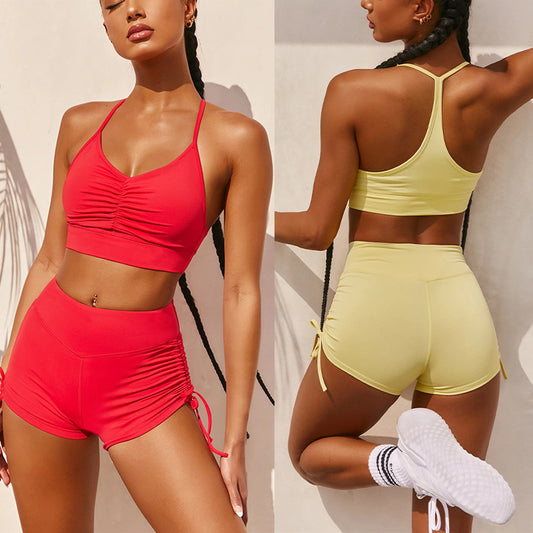 Ensemble sport de short moulant pour femme, nouvelle collection printemps-été
- Spring And Summer, New Tight Shorts Suit Sports Camisole Women