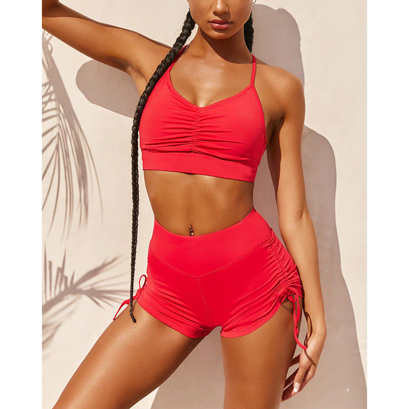 Ensemble sport de short moulant pour femme, nouvelle collection printemps-été
- Spring And Summer, New Tight Shorts Suit Sports Camisole Women