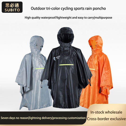 Poncho de pluie léger à capuche en polyester pour camping, randonnée. 
- Outdoor Camping, Hiking Rain Poncho,Lightweight Hooded,Polyester